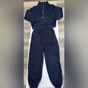 Chill Day Sweatsuit Set | Half-Zip Top & Joggers (NWOT) – Navy, M